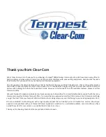 Предварительный просмотр 3 страницы Clear-Com Tempest2400 Reference Manual