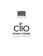 Preview for 1 page of Clear View Audio clio Owner'S Manual