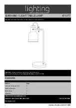 Preview for 1 page of Clearance the lighting collection BARHAM 1 Installation And User Instructions