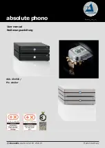 Preview for 1 page of Clearaudio Absolute phono User Manual