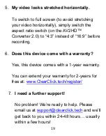 Preview for 19 page of ClearClick AV2HD 2.0 Manual