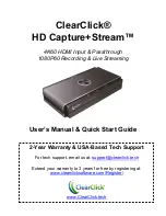 Предварительный просмотр 1 страницы ClearClick HD Capture+Stream Users Manual & Quick Start Manual