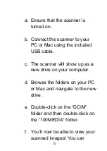 Preview for 5 page of ClearClick PORTABLE PHOTO & DOCUMENT SCANNER Quick Start Manual & User Manual