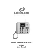 ClearCom WF-205 User Manual preview