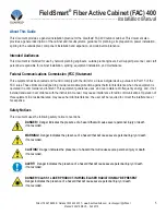 Preview for 5 page of Clearfield FieldSmart Fiber Active Cabinet 400 Installation Manual