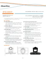 ClearOne COLLABORATE FHD/HD Camera Spec Sheet preview