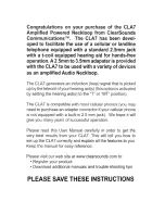 Preview for 2 page of ClearSounds CLA7 Installation Manual & User Manual