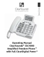 Предварительный просмотр 1 страницы ClearSounds Freedom Phone CSC1000 Operating Manual