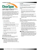 Preview for 2 page of ClearSpan Carport Instruction Manual