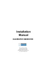 ClearWater CLEARWATER SUBWOOFER Installation Manual preview