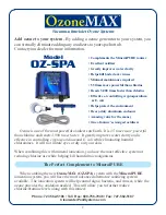 Preview for 2 page of ClearWater MineralPURE SPA-1R Installation & Care Manual