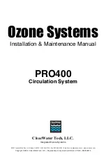 Preview for 1 page of ClearWater Ozone Systems PRO400 Installation & Maintenance Manual