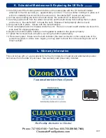 Preview for 8 page of ClearWater OzoneMax OZ-SPA Installation & Operation Manual