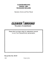 Предварительный просмотр 3 страницы Cleaver-Brooks CBH 100 Operation, Service And Parts Manual