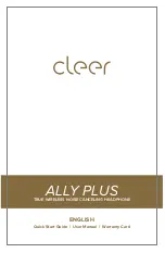 cleer ALLY PLUS Quick Start Manual предпросмотр