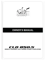 Preview for 1 page of Clef Labs CLD 850.5 Owner'S Manual