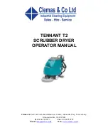 Clemas & Co TENNANT T2 Operator'S Manual preview