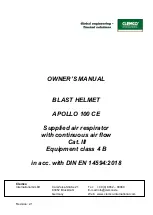 Clemco APOLLO 100 CE Owner'S Manual preview