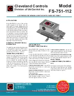 Предварительный просмотр 1 страницы Cleveland Controls FS-751-112 Instructions