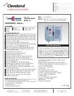 Cleveland Convotherm OES-10.10 Specification Sheet предпросмотр