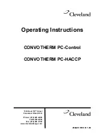 Cleveland Convotherm PC-Control Operating Instructions Manual preview