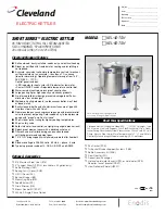 Предварительный просмотр 1 страницы Cleveland KEL-40-TSH Specifications