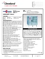 Cleveland OES-12.20 Specification Sheet preview