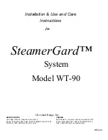 Preview for 1 page of Cleveland SteamerGard System WT-90 Installation, Use And Care Instructions