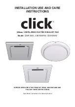 Preview for 1 page of Click CSEF200S Installation, Use And Care Instructions