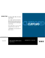 Clifford 3606X Owenrs Manual preview