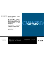 Clifford 4105X Owner'S Manual preview