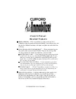 Preview for 1 page of Clifford Auto Immobilizer Owner'S Manual