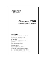 Clifford Concept 200 Complete Owner'S Manual preview