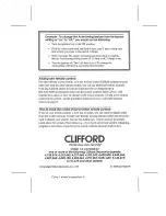 Preview for 8 page of Clifford Cyber 1 Owner'S Manual