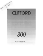 Предварительный просмотр 1 страницы Clifford intelliguard 800 Owner'S Manual