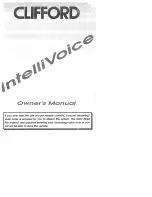 Предварительный просмотр 1 страницы Clifford intellivoice Owner'S Manual