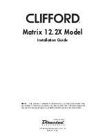 Предварительный просмотр 1 страницы Clifford Matrix 12.2X Installation Manual