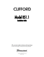 Предварительный просмотр 1 страницы Clifford Matrix RS1.1 Installation Manual