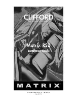 Предварительный просмотр 1 страницы Clifford Matrix RS2 Installation Manual