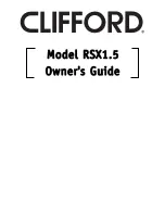 Clifford Model RSX1.5 Owner'S Manual предпросмотр