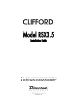 Предварительный просмотр 1 страницы Clifford Model RSX3.5 Installation Manual