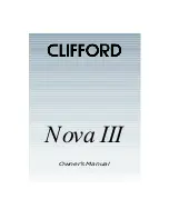 Clifford Nova 3 Owner'S Manual preview