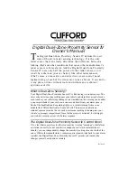 Preview for 1 page of Clifford Proximity Sensor 4 Owner'S Manual