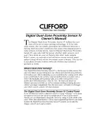 Clifford Sensor 4 60-585 Owner'S Manual предпросмотр