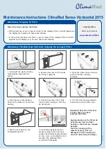 ClimaRad Sensa Horizontal 2015 Maintenance Instruction preview