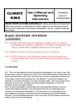 Climate King HCK-BX2UK User'S Manual And Operating Instructions предпросмотр