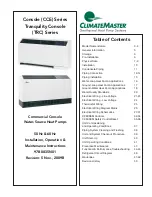 Предварительный просмотр 1 страницы ClimateMaster CCE07 Series Installation, Operation & Maintenance Instructions Manual