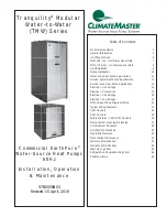 Предварительный просмотр 1 страницы ClimateMaster TMW036 Installation Operation & Maintenance