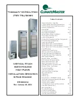 Preview for 1 page of ClimateMaster Tranquility Series Installation Operation & Maintenance