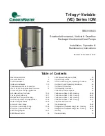 Preview for 1 page of ClimateMaster Trilogy Variable (VE) Series Installation, Operation & Maintenance Instructions Manual